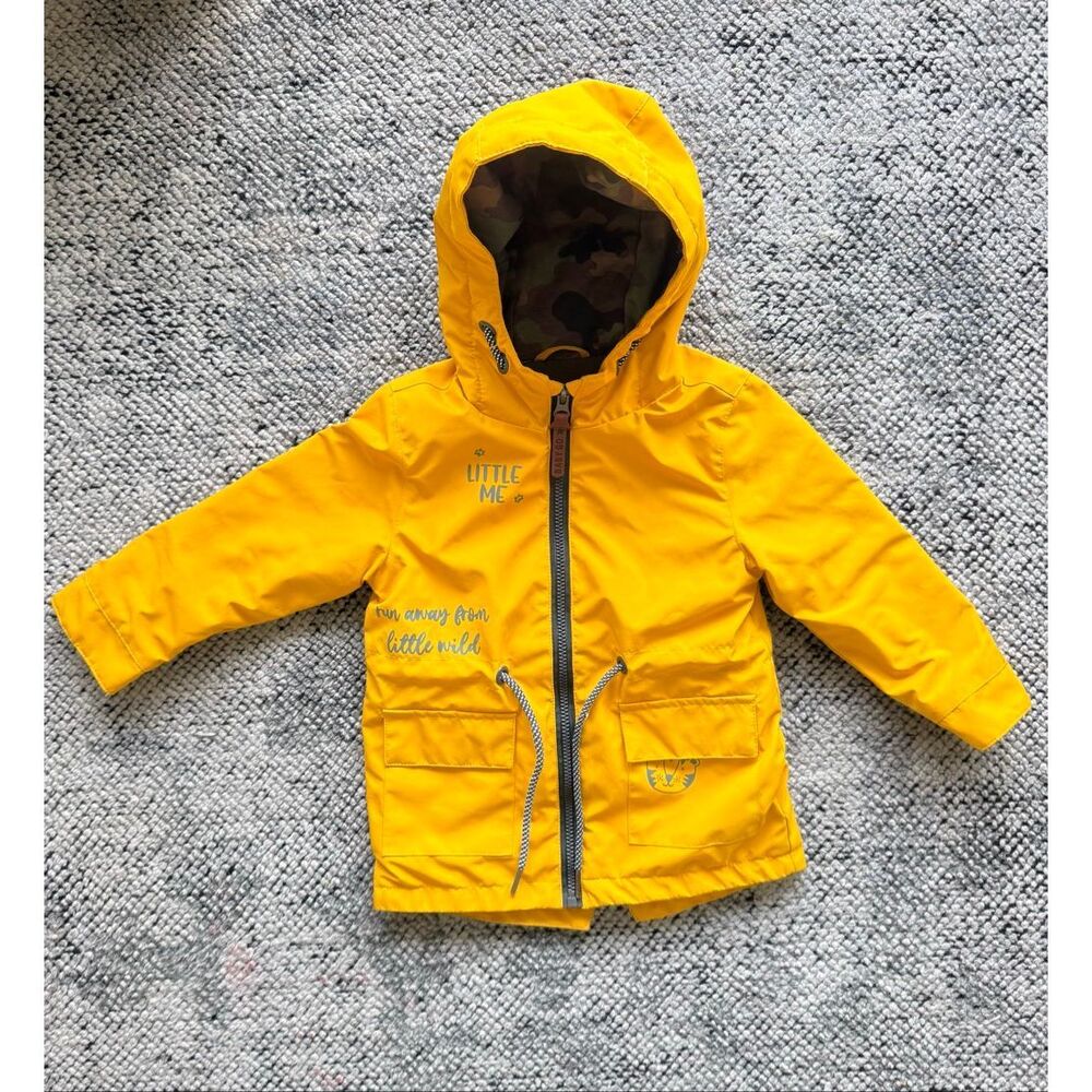 Baby go 12-18 Months Baby Toddler Yellow Fleece Lined Hooded Rain Jacket